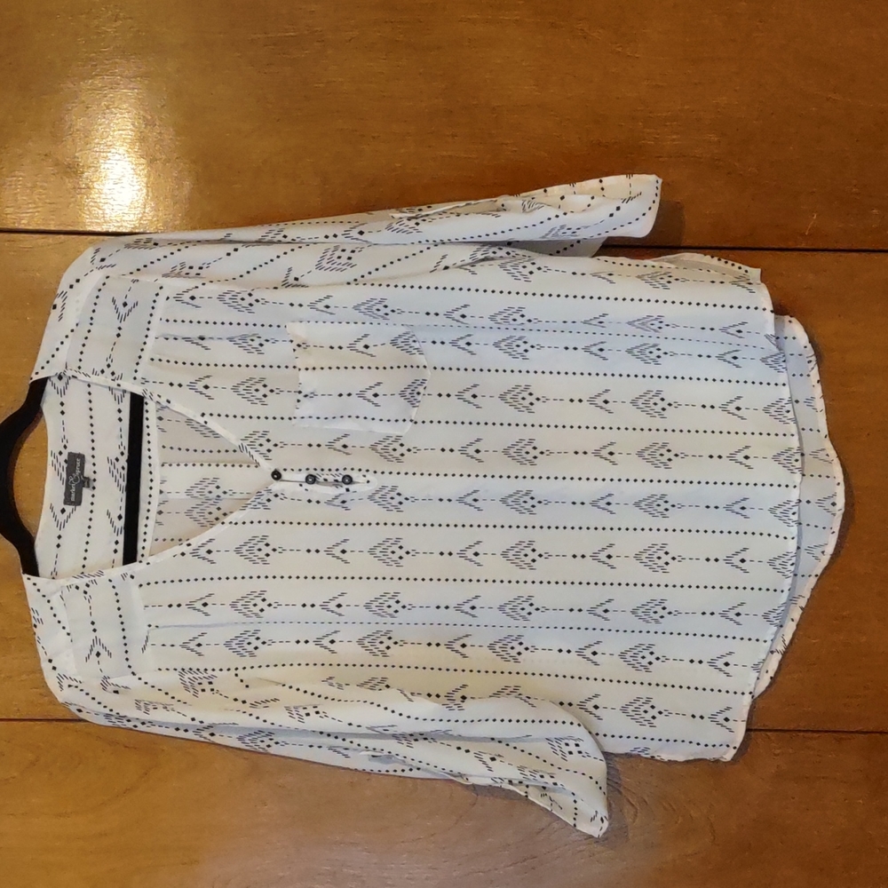 Aztec Black & White Market & Spruce Blouse